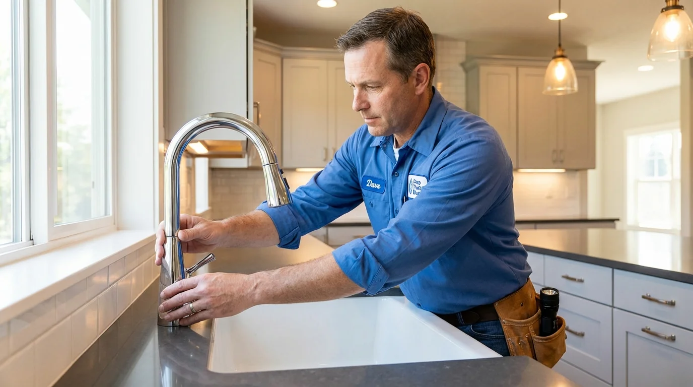 Kitchen faucet installation by Johns Plumbing LLC in Mountain Top